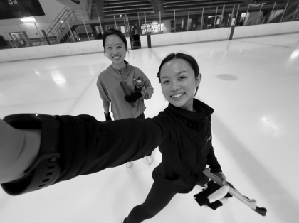 Original Image (f): my sister and I skating together again!