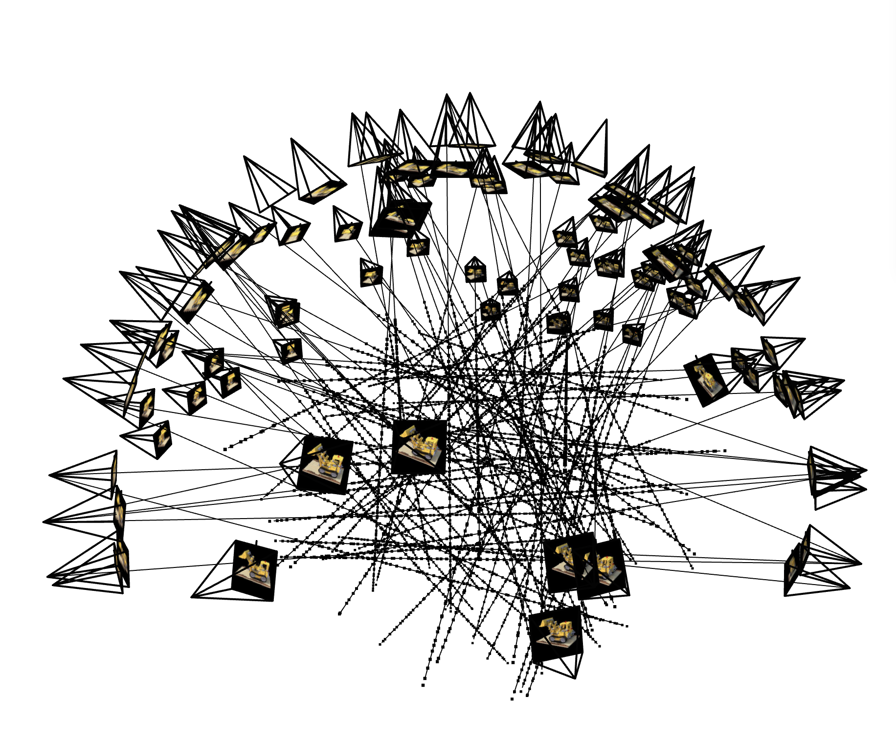 Rays and samples visualization with cameras