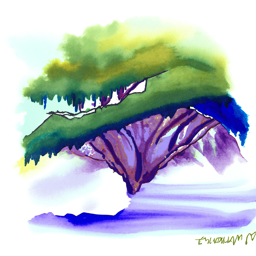 Mountain and Tree Flip Image